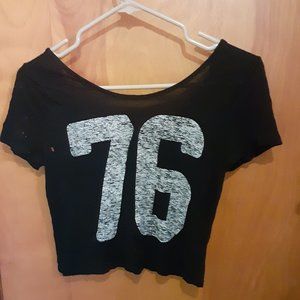 Distressed Lightweight Crop-Top